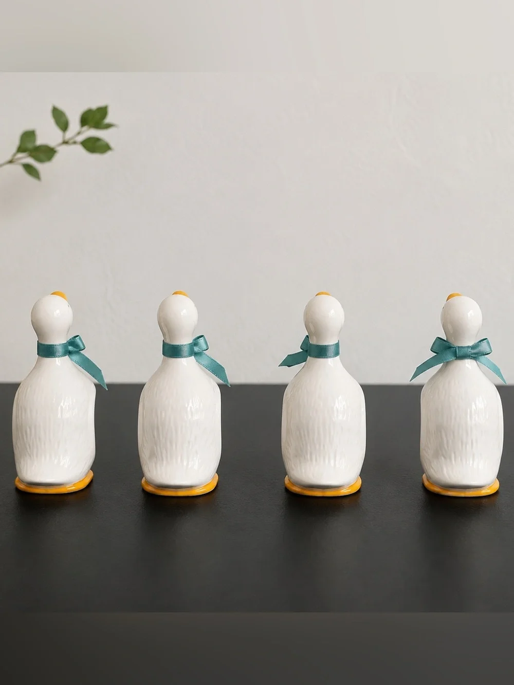 Vintage 1983 Ceramic Duck Napkin Rings Set of 4 Goose Cottagecore Grandmacore